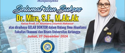 Ketua Prodi Akuntansi Unismuh Raih Gelar Doktor di Universitas Airlangga